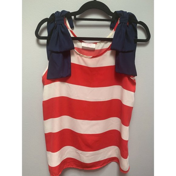 Cute Stripe Tank Top with Bows - Picture 1 of 5